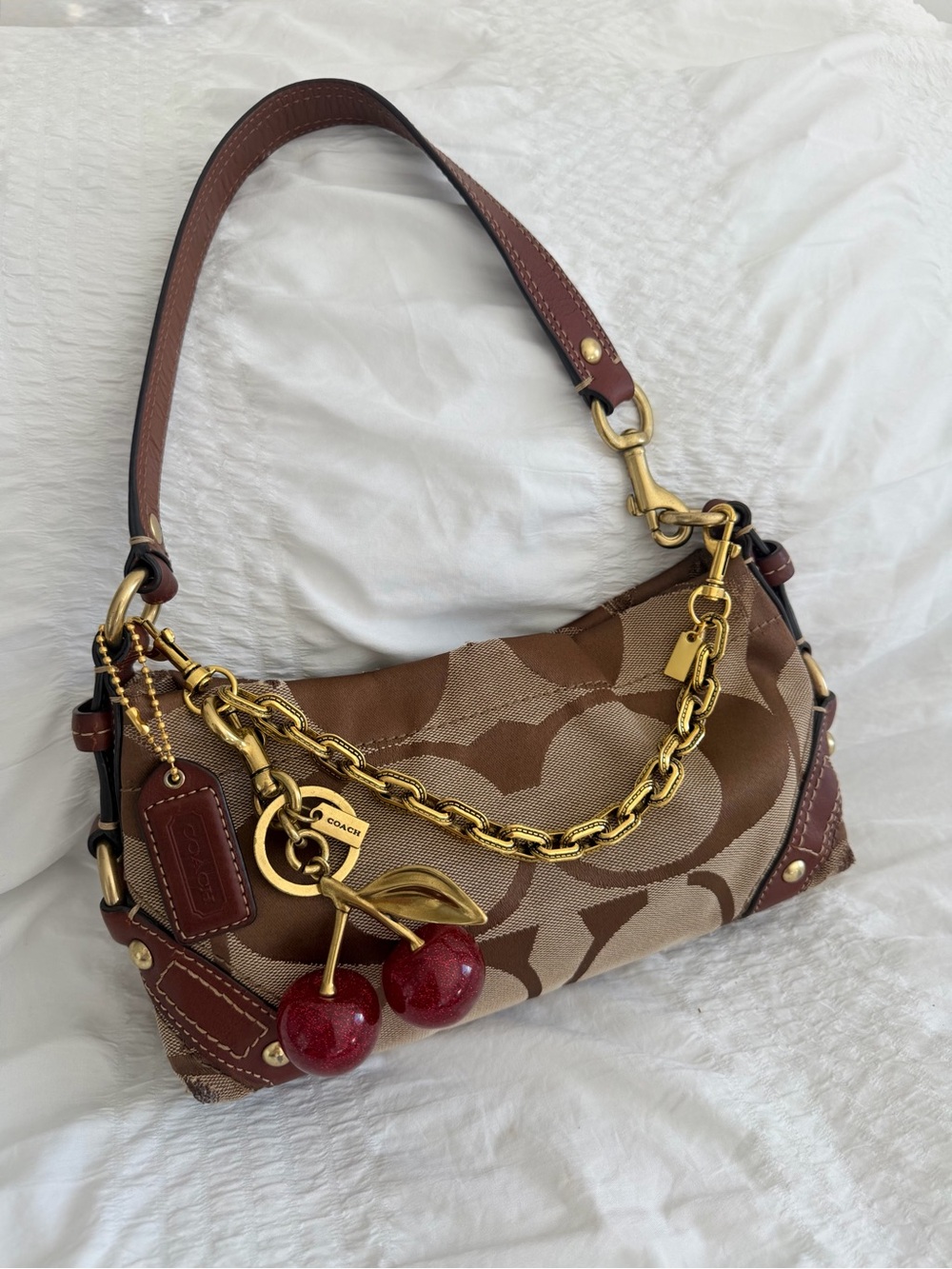 Vintage Coach Mini Carly Shoulder Bag w/ Gold Harware